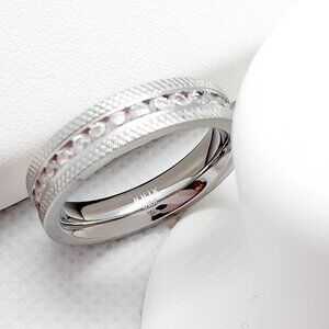 NEW Inox Sterling Silver and CZ Eternity Style Ring, Size 7 3/4